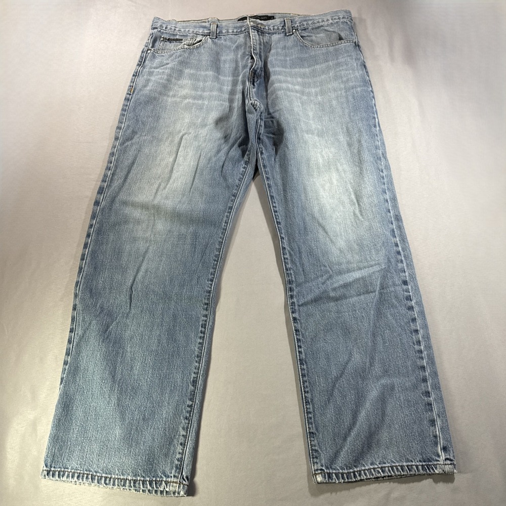 Calvin Klein Jeans Mens 38x30 Relaxed Straight Easy Fit Light Wash Blue Y2K